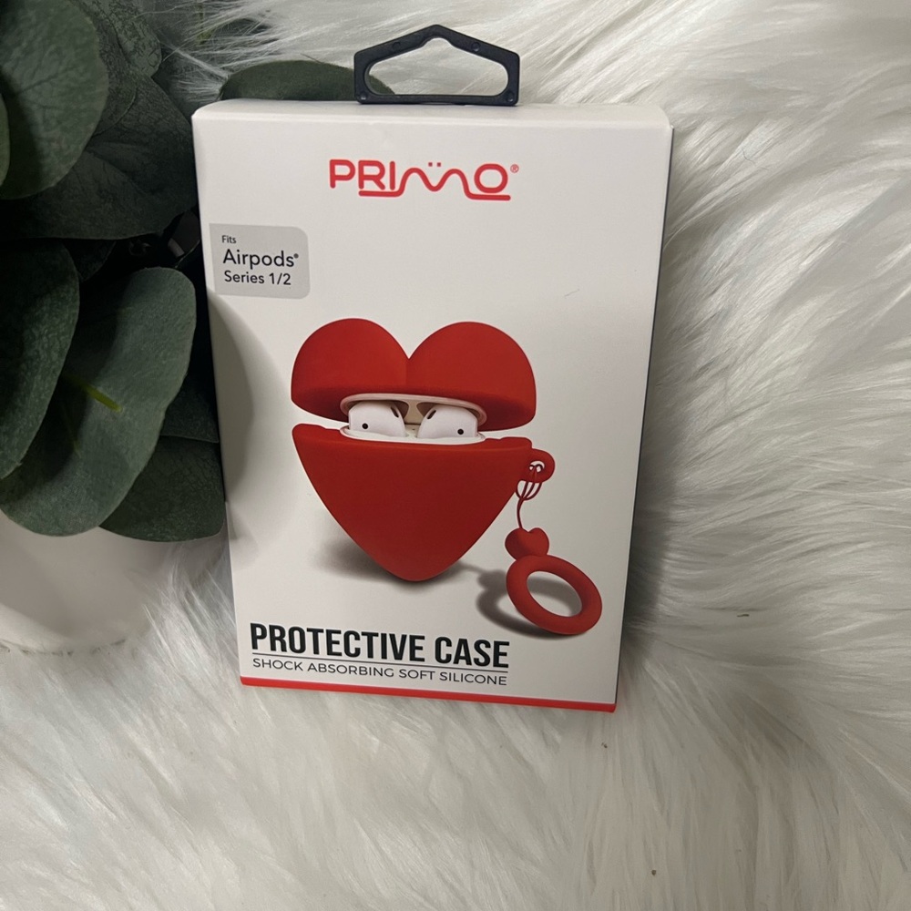 PRIMO Red Heart AirPods Series 1/2 Protective Case